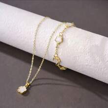 1 Set New Fashion 3D Five-Petal Bracelet, Pendant & Necklace Jewelry Set, Stylish & Versatile