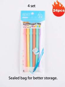 6 Soft Brushes, Highlighter Set, Pastel Marker Pen Set, Art Color Highlighter, Calligraphy Pen Back To School - Multicolor - View 15