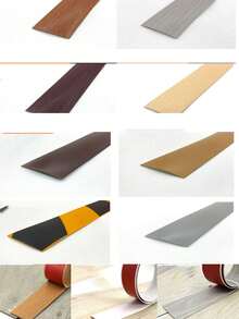 1 Roll Self-Adhesive Wood Grain Floor Edging Trim - Reusable, 99cm PVC Threshold Transition, Matte Finish, Realistic Wood Grain Texture, Easy Installation, Suitable For Living Room And Door Jamb Decor, Wood Grain Pattern - Multicolor - View 6
