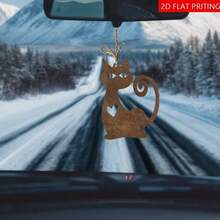 2D Flat Vintage Cat Acrylic Ornament - Suitable For Christmas Tree And Outdoor Decoration, No Power Source Required, Easy Hanging Design Home Decor Christmas Decorations Room Decor