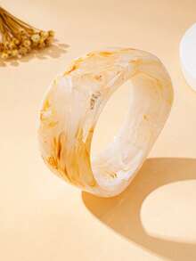 1pc Women's Resin Wide Bracelet, Retro Minimalist Hip-Hop Style, Suitable For Daily Wear And Vacation