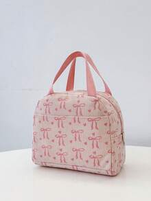 Bộ 3 balo nơ, kiểu dáng nữ tính; balo học sinh kiểu Hàn Quốc bằng vải nhung kẻ; balo - Hồng - Xem 10