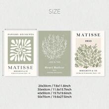 3張鼠尾草綠春季花卉馬蒂斯畫布藝術,綠色植物植物印花海報,波西米亞風格牆壁裝飾,馬蒂斯藝術畫廊牆,亨利·馬蒂斯印花,極簡現代家居裝飾,牆壁裝飾,客廳禮物,臥室美學畫,無框 - 綠色 - 查看 14