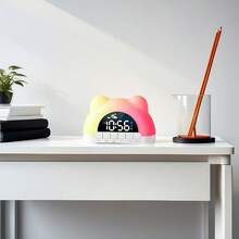 NieNie USB Powered Music Digital Alarm Clock With 11 Colors RGB Mood Light 2 Alarm Night Mode 5 Levels Brightness Adjustment Snooze Table Clock 12/24H 4 Levels Adjustable Volume USB Output Wake-Up Sleep Reminder Security Mode LED Clock Home Decor Room Decor