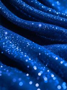 1 件海军蓝星空闪光面料，超闪亮星空 DIY 服装和连衣裙材料