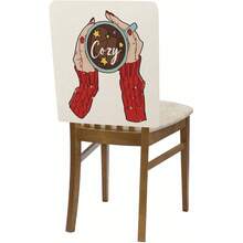 1pc/4pcs/24pcs Christmas Winter Coffee Wreath Chair Back Cover Protector, Washable Winter Dining Chair Slipcover For Home, Restaurant, Living Room, Kitchen Decor - Multicolor - View 7