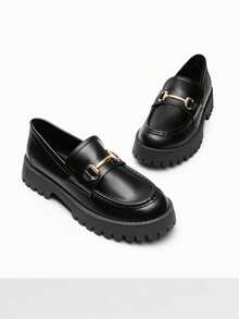 Women Loafers Shoes - Black-pU - View 6