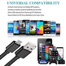 Micro USB 数据线、QC 3.0 快速充电和同步 Android 充电器、PS 4 控制器充电器充电线、适用于三星 Galaxy S7/S6 和 Edge、Note 6/5、Kindle、PS 4、Android 设备的 Micro USB 数据线 - 彩色 - 查看 3