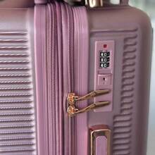 Carry-On Luggage Kit + Toiletry Bag, High Quality, 4 Double Wheels 360 Degree Rotation/ Travel Suitcase - 乾枯玫瑰色 - 查看 4