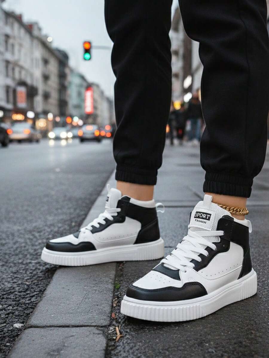 女式滑板鞋 - 黑與白 - 查看 1