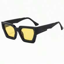 1副厚框几何图案复古休闲波西米亚街头优雅可爱眼镜，男士厚框方形镜架，百搭经典厚框方形镜架，适合驾驶、街头风格 - 彩色 - 查看 16