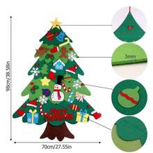 1 Set DIY Felt Christmas Tree With Decorations, Children's Christmas Gift, New Year Door/Wall Decor, Party Decoration, Christmas Hanging Ornament, Christmas Decoration Party Supplies Gift - Multicolor - View 8