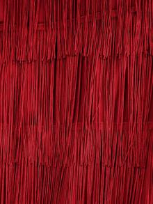 AOMEI Elegant Women's Long Red Tassel Fitted Dress, Round Neck Design, Contrast Mesh Short Sleeves, Perfect For Attending Parties, Christmas And New Year Events - Red - View 7