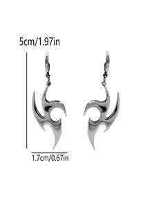 1 件男士百搭嘻哈不对称火焰钛钢吊坠项链，不会褪色