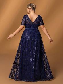 Faeriesty Mosy Plus Short Sleeves Floral Sequin Mother Of The Bride Dress&Wedding Dress&Formal Party Dress&Long Evening Gown