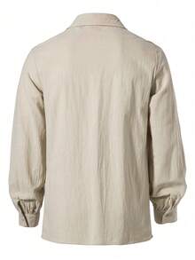 男士系带长袖衬衫，秋季