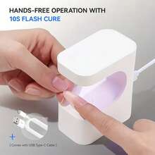 Mini UV Light For Gel Nails, Rechargeable LED Nail Lamp With 2 Timers, Cordless Portable UV Light For Fast Curing - White - View 4