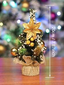 1pc Micro Landscape DIY Christmas Decoration Christmas Tree Pottery 20cm Mini Ornament, Shop Window Doll House Decoration Accessories, Surprise Gifts For Christmas Party Activities Home Decor Christmas Decorations Room Decor Winter