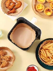 Air Fryer Paper Liners, Paper Air Fryer Liners, Non-Stick Baking Paper, Square/Round Air Fryer Mats, Baking Tools, Kitchen Gadgets, Kitchen Accessories, Suitable For Frying, Baking, Cooking, Grilling And Microwaving