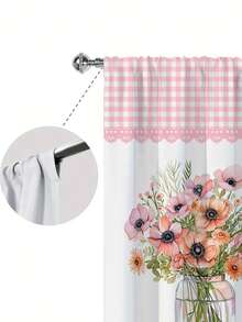 2 chiếc rèm cửa sổ nhà bếp in hoa hồng - Thiết kế bình hoa màu nước trang trại, rèm không lỗ, dùng trang trí phòng ngủ, văn phòng, nhà bếp, phòng khách, phòng học - Nhiều màu - Xem 7