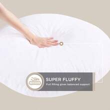 Round Floor Pillow Insert, Large Thick Meditation Cushion, 32 Inch Circular Seating Cushions, Foam Added, Advanced - 白色(僅插入)+ 2 包 - 查看 3
