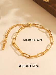 Stainless Steel Waterproof Anti-Fading Gold Cross Necklace & Bracelet Set, Suitable For Women's Daily Wear