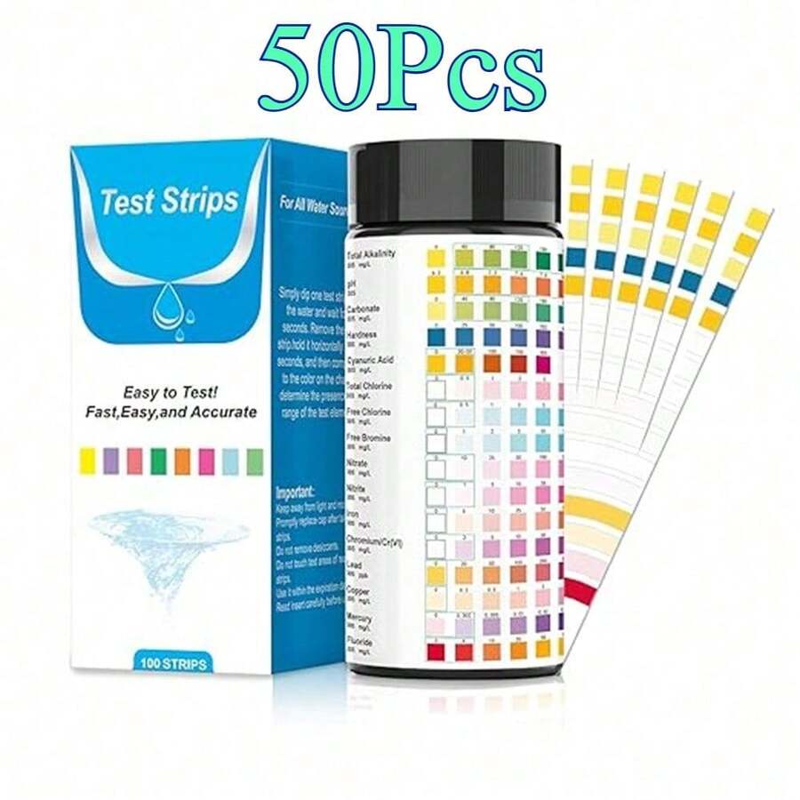 16 In 1 High-Quality Water Quality Testing Kit Suitable For Household Drinking Water,Swimming Pools,Spas And Well Water.Tap And Drinking Water Test Kit, Water Test Strips With Hardness, PH, Lead, Iron, Copper, Chlorine, And More,The Easy-To-Use Plastic Strips Can Monitor Substances Such As Ph Value,GH,KH,And Chlorine - 50件 - 查看 1