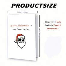 1 张送给女朋友的搞笑圣诞贺卡，送给她的幽默圣诞贺卡，粗俗的圣诞礼物，带信封的圣诞快乐贺卡