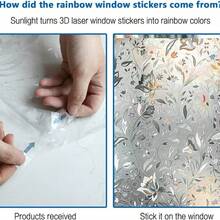 PET matte Fensterfolie zur Wärmerückgewinnung, Regenbogen-Fensteraufkleber, abnehmbare 3D-Buntglas-Fensterfolie für Büro, Badezimmer, Küche - Silber - Übersicht 9