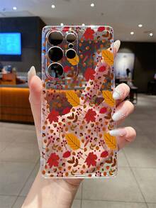 1pc Autumn Pinecone & Maple Leaf Transparent Shockproof TPU Phone Case, Suitable As Holiday Gift For Partner And Friends, Compatible With IPhone XS/XS Max/XR/11 12 13 14 15 16 Pro/Pro Max/14 15 16 Plus, Nothing, Pixel, INFINIX, Redmi Series