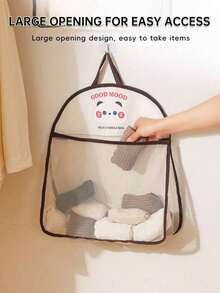 1pc Hanging Mesh Storage Bag, Polyester Breathable, Washable Laundry Organizer Bag, Wall-Mounted Underwear & Socks Organizer, Sorting Bag, Laundry Bag, Bathroom Storage Bag, Bedroom Home Decor Kitchen Items Kitchen Accessories Kitchen Kitchen Tools - Multicolor - View 6