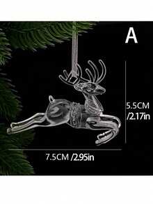 4 buc decorațiuni de Crăciun suspendate cu reni - ornamente pandantive acrilice cu reni, decor transparent suspendat cu reni pentru bradul de Crăciun, acasă, petrecere, cadouri de festival