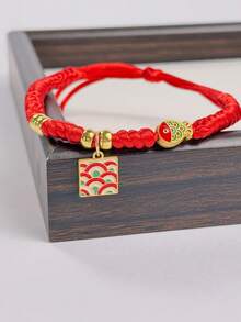 1 قطعة من اكسسوارات الحيوانات الأليفة، قلادة عنق مضفرة، طوق من الحبل الأزرق والأحمر بعقدة مباركة، لوازم الحيوانات الأليفة لمناسبات الربيع والأعياد والسنة الجديدة