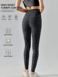 Quần legging bó sát cạp cao họa tiết da báo nhiều màu sắc, co giãn, thoáng khí, phù hợp cho chạy bộ, tập luyện, leo núi, đạp xe, Pilates, Yoga và các hoạt động thể thao mùa xuân. - Nhiều màu - Xem 2