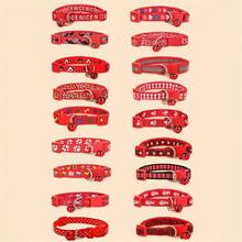 [Pet Collars] 5pcs Random Pet Collars With Bells | Adjustable Cartoon Patterns For Small Cats And Dogs | PP Material, Without Battery