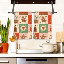 2/4 pièces Serviettes à vaisselle imprimées avec éléments de Noël, convenant comme cadeaux de Noël, décorations de Noël, serviettes microfibre modernes super absorbantes pour la cuisine, la cuisson, la vaisselle, le nettoyage, les serviettes de toilette, les torchons à thé, douces et très absorbantes, décoration de cuisine, cadeaux pour les voisins, les mères, les anniversaires, les pendaisons de crémaillère pour les amis, les essentiels de cuisine, les nécessités quotidiennes