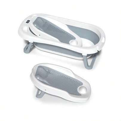 1 件婴儿浴盆架，新生儿坐躺支撑沐浴座椅，防滑加厚浴网，彩色婴儿浴垫