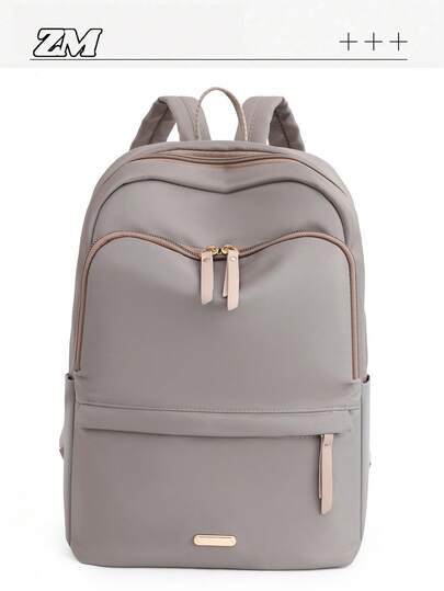 Large Capacity Minimalist Solid Color Backpack,School Bag,Portable,Laptop Compartment,Large Capacity,For Teen Girls Women College Students,College,Middle School,High School,Outdoors,Travel,Outings,Elementary School,Office
