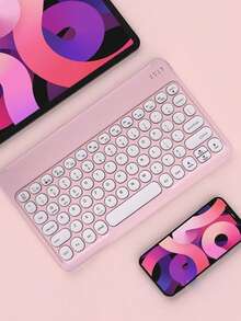 AKKHOO 10-Inch Ultra-Thin Rechargeable Silent Wireless Keyboard, Compatible With IPad, Computer, Phone, Tablet