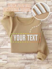 Customize Sweatshirt , Personalize Your Fall Look: Upload Your Text, Initials, Or Slogan. Cute Crew-Neck Pullover For Everyday Wear,Flocking Printing, Sports, And Outdoor ,Fall Clothes For Women,Winter Clothes For Women,Halloween Clothes Women.
