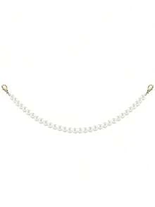 1 件/5 件金链仿珍珠帽链帽檐装饰女士男士金属可拆卸链条散装卡车帽珍珠粗链配饰饰品女士钥匙扣适用于 DIY 网状棒球帽挂绳（无帽子）