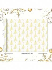 1/5 pièces - Papier cadeau élégant avec sapin de Noël et étoile dorés - Emballage cadeau de luxe pour les fêtes, convient pour Noël, Nouvel An, fêtes - Décoration dorée haut de gamme - Idéal pour l'emballage de cadeaux et l'artisanat, l'emballage des fêtes, texture floquée, matériau de haute qualité, essentiel pour les organisateurs de fêtes, décorations de Noël, pyjamas de Noël, cadeaux de Noël, décoration de Noël