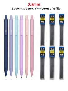 自动铅笔套装 0.5mm/0.7mm，6 色外壳自动铅笔，轻巧舒适握感，适合书写和绘画自动铅笔，可伸缩 0.5/0.7mm 笔尖，适用于书写、绘画、素描、学校办公用品、学生学习用品返校礼物 - 彩色 - 查看 17