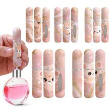 Cute Cartoon Animal Print Refillable Perfume Atomizer – Pink Marble Travel Spray Bottle - Multicolor - View 1