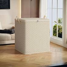 1 thùng đựng đồ cỡ lớn 220L (7,8 feet khối) - Hộp đựng đồ có khóa kéo tiết kiệm không gian, hộp đựng đồ di động nhẹ dưới gầm giường cho tủ quần áo, gác xép, khi chuyển nhà - Thùng vải không dệt màu be đựng đồ giường, quần áo, khăn trải giường - Nhà cửa, du lịch, sắp xếp theo mùa, lưu trữ trong phòng ngủ, thiết kế họa tiết hình học, tay cầm chắc chắn - Nhiều màu - Xem 2