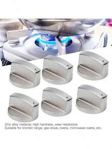 3 Packs 8mm Stove Knobs Replacement, Zinc Alloy Cookware Control Switches, Metal Buttons, Suitable For Stove, Gas Stove, Microwave (45° Switch), Easy Direct Replacement, No Tools Needed