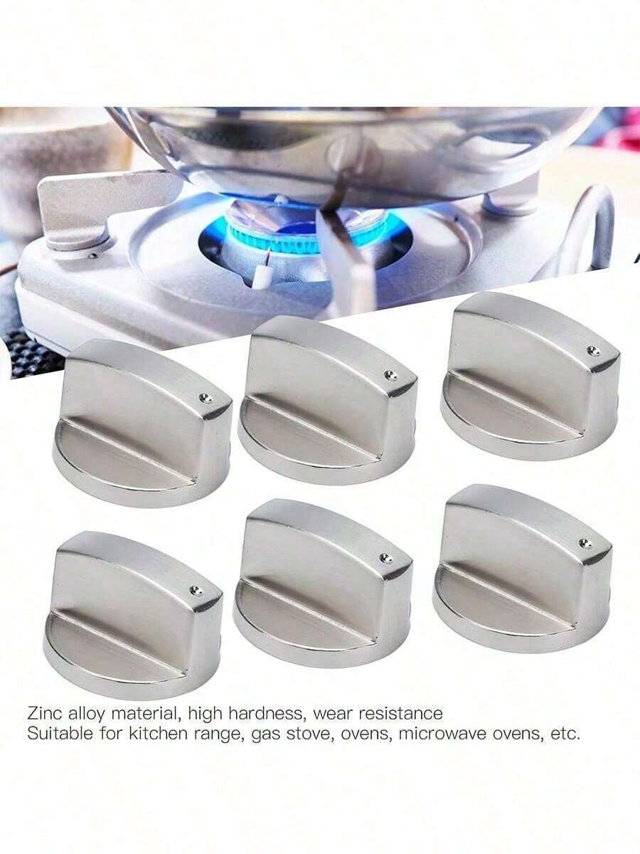 3 Packs 8mm Stove Knobs Replacement, Zinc Alloy Cookware Control Switches, Metal Buttons, Suitable For Stove, Gas Stove, Microwave (45° Switch), Easy Direct Replacement, No Tools Needed
