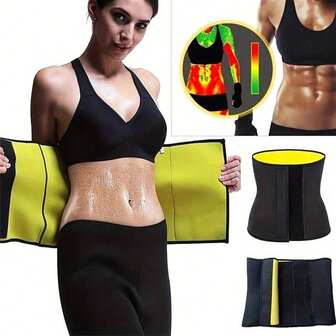 1 pieza Cinturón deportivo para mujer, Faja reductora, Cinturón de sauna, Sujetador deportivo de compresión, Equipo de fitness abdominal, Quemador de grasa abdominal con cierre de gancho y bucle