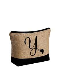 两件套女士沙滩手提包，配有可拆卸肩带，可定制A-Z字母，超大容量。肩带可根据个人喜好拆卸，包含化妆包和拉链小袋，可存放洗漱用品、零钱或文具。 - 彩色 - 查看 26