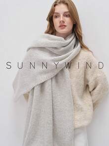 1 pieza Bufanda suave y amigable con la piel de unicolor, para uso diario con vestidos - blanco gris - Ver 6